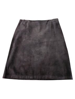 Gap Chocolate Brown Vintage Y2K Genuine Suede Leather Pencil Skirt. Sz. 14